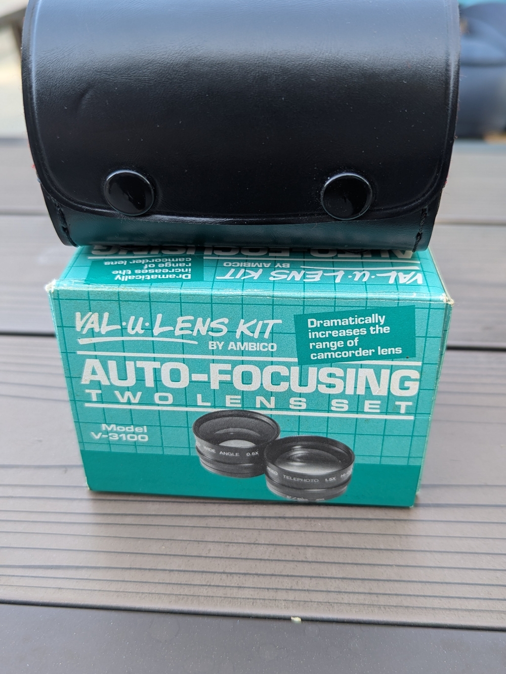 Ambico Val-U-Lens Kit (Model V-3100) featuring a 1.5X telephoto lens and a 0.5X